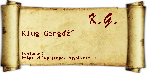 Klug Gergő névjegykártya